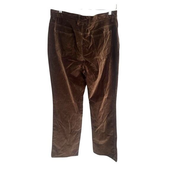 Eddie Bauer Womens Velour Pants Straight Leg Velvet Size 14 Tall Brown Stretch - Picture 3 of 10
